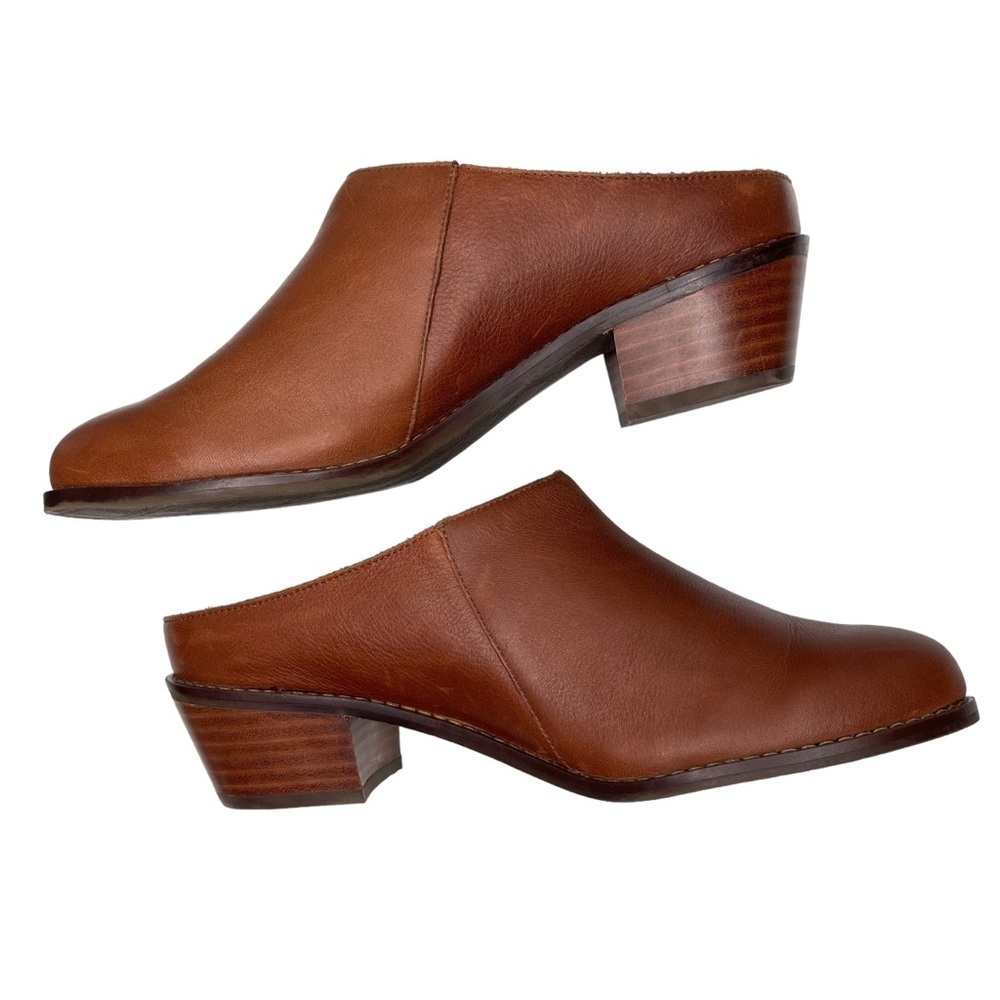 Vionic Clogs Mules Womens 8.5 Joy Nellie Leather Slip On Brown Casual Comfort - Picture 7 of 9